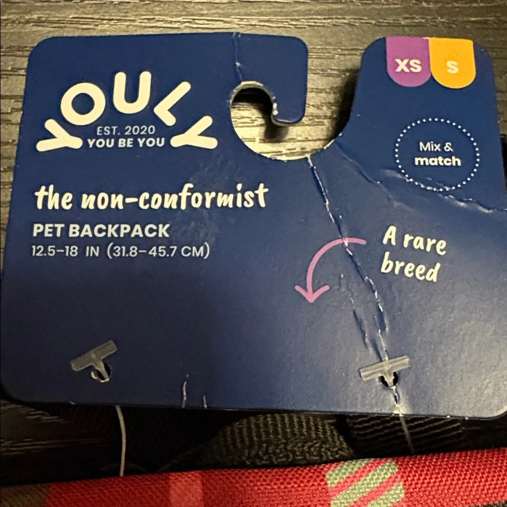 Colorful Plaid Pet Backpack poop bag dispenser